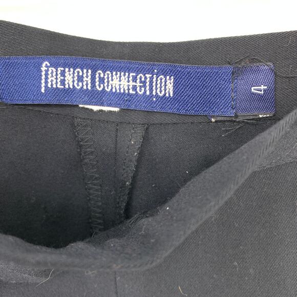 Vintage French Connection Pants Women's Size 4 Side Zip Button High-Waist Black - Picture 5 of 5